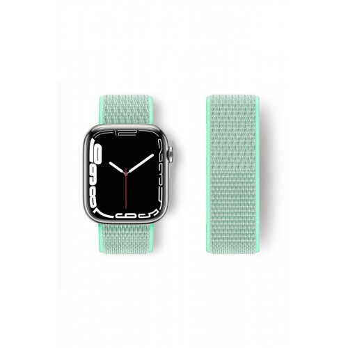 Newface Apple Watch 41mm Hasırlı Cırtcırtlı Kordon - Turkuaz Newface Apple Watch 41mm Hasırlı Cırtcırtlı Kordon - Turkuaz