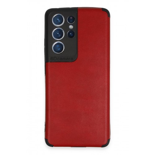 Newface Samsung Galaxy S21 Ultra Kılıf Loop Deri Silikon - Kırmızı Newface Samsung Galaxy S21 Ultra Kılıf Loop Deri Silikon - Kırmızı