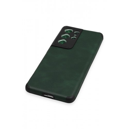 Newface Samsung Galaxy S21 Ultra Kılıf Loop Deri Silikon - Yeşil Newface Samsung Galaxy S21 Ultra Kılıf Loop Deri Silikon - Yeşil