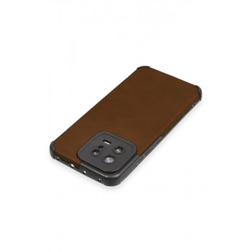Newface Xiaomi Mi 13 Kılıf Loop Deri Silikon - Kahverengi Newface Xiaomi Mi 13 Kılıf Loop Deri Silikon - Kahverengi