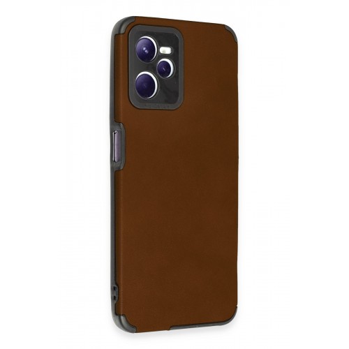 Newface Realme C35 Kılıf Loop Deri Silikon - Kahverengi Newface Realme C35 Kılıf Loop Deri Silikon - Kahverengi