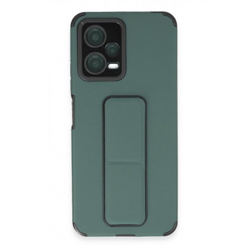 Newface Xiaomi Poco X5 5G Kılıf Mega Standlı Silikon - Yeşil