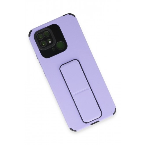 Newface Xiaomi Poco C40 Kılıf Mega Standlı Silikon - Lila Newface Xiaomi Poco C40 Kılıf Mega Standlı Silikon - Lila