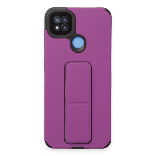 Newface Xiaomi Redmi 9C Kılıf Mega Standlı Silikon - Mor