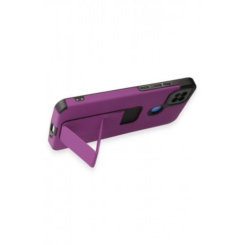 Newface Xiaomi Redmi 9C Kılıf Mega Standlı Silikon - Mor Newface Xiaomi Redmi 9C Kılıf Mega Standlı Silikon - Mor