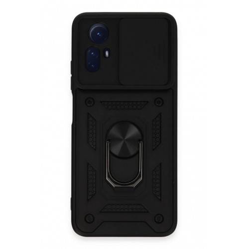 Newface Xiaomi Redmi Note 12S Kılıf Pars Lens Yüzüklü Silikon - Siyah
