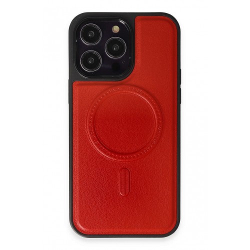 Newface iPhone 14 Pro Kılıf Ozzi Magsafe Deri Kapak - Kırmızı Newface iPhone 14 Pro Kılıf Ozzi Magsafe Deri Kapak - Kırmızı