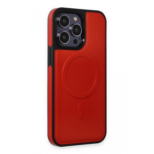 Newface iPhone 14 Pro Kılıf Ozzi Magsafe Deri Kapak - Kırmızı Newface iPhone 14 Pro Kılıf Ozzi Magsafe Deri Kapak - Kırmızı