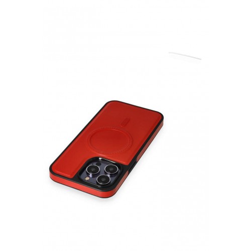 Newface iPhone 14 Pro Kılıf Ozzi Magsafe Deri Kapak - Kırmızı Newface iPhone 14 Pro Kılıf Ozzi Magsafe Deri Kapak - Kırmızı