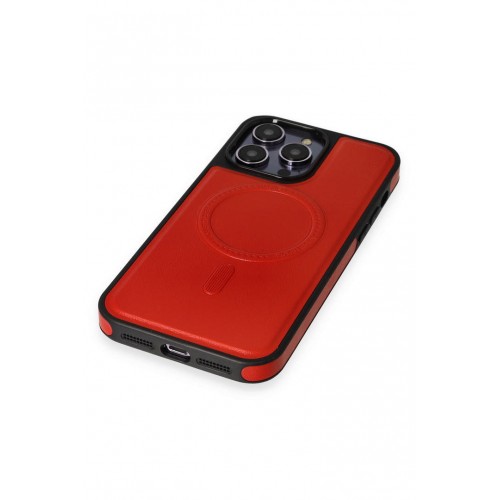 Newface iPhone 14 Pro Kılıf Ozzi Magsafe Deri Kapak - Kırmızı Newface iPhone 14 Pro Kılıf Ozzi Magsafe Deri Kapak - Kırmızı