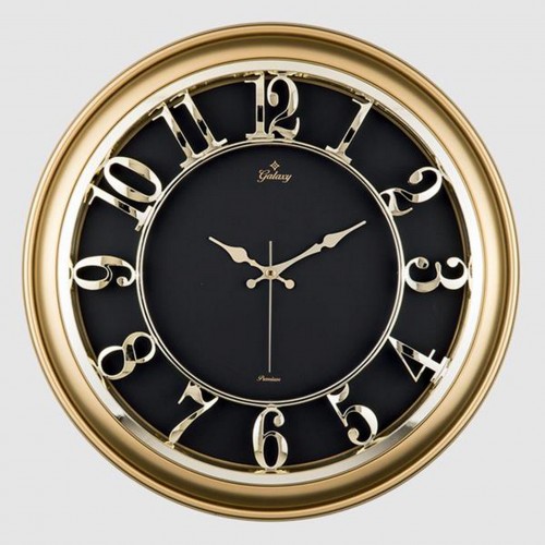 DUVAR SAATİ ALTIN SARISI İÇİ SİYAH 45CM KABARTMA RAKAM METAL AKREP YELKOVAN AKAR SANİYE DUVAR SAATİ ALTIN SARISI İÇİ SİYAH 45CM KABARTMA RAKAM METAL AKREP YELKOVAN AKAR SANİYE