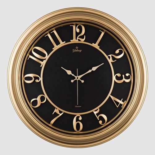 DUVAR SAATİ ALTIN SARISI İÇİ SİYAH 46CM KABARTMA RAKAM METAL AKREP YELKOVAN AKAR SANİYE DUVAR SAATİ ALTIN SARISI İÇİ SİYAH 46CM KABARTMA RAKAM METAL AKREP YELKOVAN AKAR SANİYE