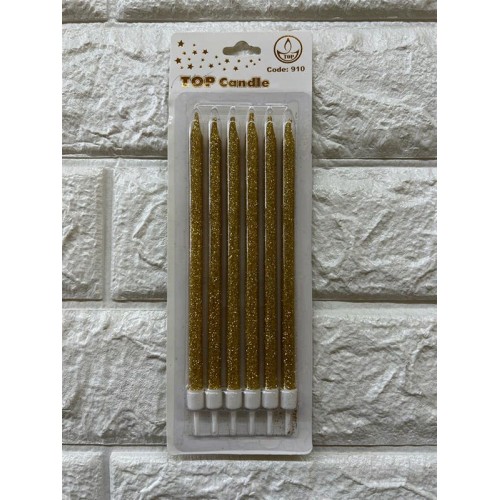 ZERO LAND - 6 adet Simli Pasta Mumu Gold 17 cm ZERO LAND - 6 adet Simli Pasta Mumu Gold 17 cm