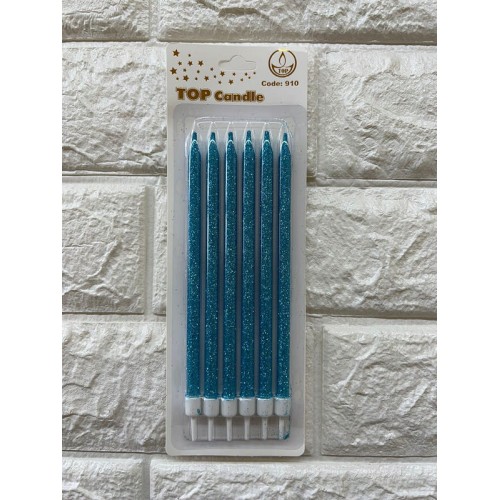 ZERO LAND - 6 adet Simli Pasta Mumu Mavi 17 cm ZERO LAND - 6 adet Simli Pasta Mumu Mavi 17 cm