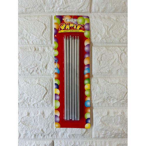 ZERO LAND - 12 adet Pasta Mumu Gümüş 20 cm ZERO LAND - 12 adet Pasta Mumu Gümüş 20 cm