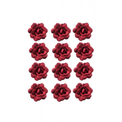ZERO LAND - 12 adet Kına El Gülü Bordo 8 cm ZERO LAND - 12 adet Kına El Gülü Bordo 8 cm