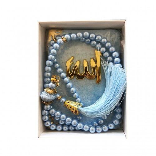 ZERO LAND - Kutulu Lüks Kadife Kaplı Yasin Ve Tesbih Seti 10x14 cm Mavi ZERO LAND - Kutulu Lüks Kadife Kaplı Yasin Ve Tesbih Seti 10x14 cm Mavi