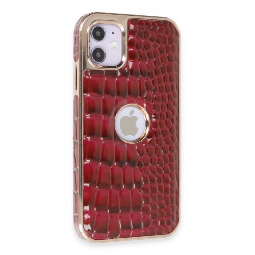 Newface iPhone 11 Kılıf Snake Kapak - Bordo Newface iPhone 11 Kılıf Snake Kapak - Bordo