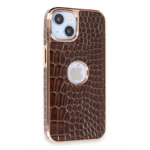 Newface iPhone 13 Kılıf Snake Kapak - Kahverengi Newface iPhone 13 Kılıf Snake Kapak - Kahverengi
