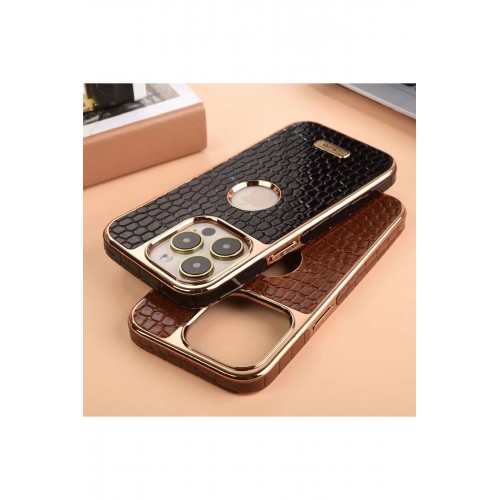 Newface iPhone 13 Kılıf Snake Kapak - Kahverengi Newface iPhone 13 Kılıf Snake Kapak - Kahverengi