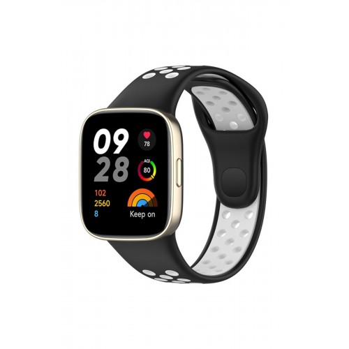Newface Xiaomi Redmi Watch 3 Spor Delikli Kordon - Siyah-Beyaz Newface Xiaomi Redmi Watch 3 Spor Delikli Kordon - Siyah-Beyaz