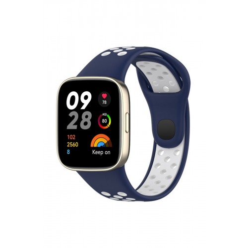 Newface Xiaomi Redmi Watch 3 Spor Delikli Kordon - Lacivert-Beyaz Newface Xiaomi Redmi Watch 3 Spor Delikli Kordon - Lacivert-Beyaz