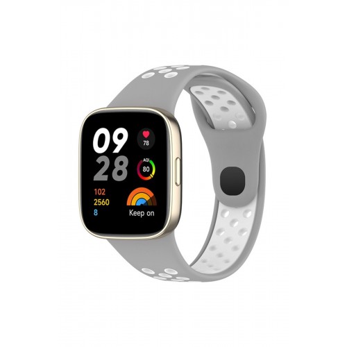 Newface Xiaomi Redmi Watch 3 Spor Delikli Kordon - Gri-Beyaz Newface Xiaomi Redmi Watch 3 Spor Delikli Kordon - Gri-Beyaz