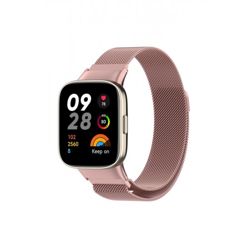 Newface Xiaomi Redmi Watch 3 Metal Mıknatıslı Kordon - Rose Newface Xiaomi Redmi Watch 3 Metal Mıknatıslı Kordon - Rose