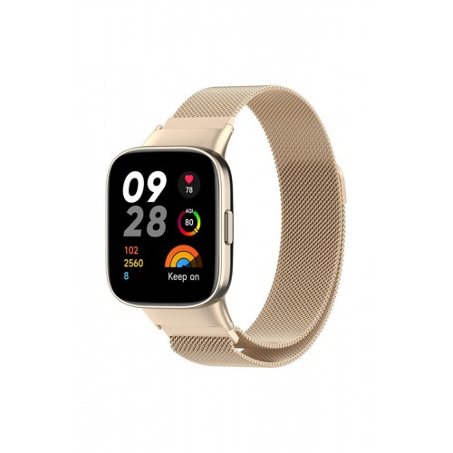 Newface Xiaomi Redmi Watch 3 Metal Mıknatıslı Kordon - Metalik Gold Newface Xiaomi Redmi Watch 3 Metal Mıknatıslı Kordon - Metalik Gold