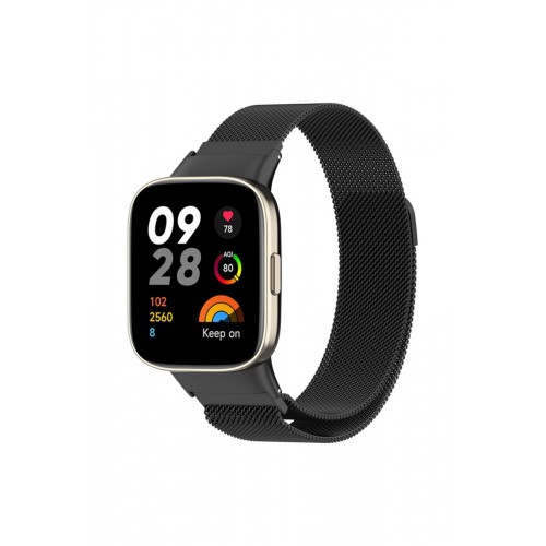 Newface Xiaomi Redmi Watch 3 Metal Mıknatıslı Kordon - Siyah Newface Xiaomi Redmi Watch 3 Metal Mıknatıslı Kordon - Siyah
