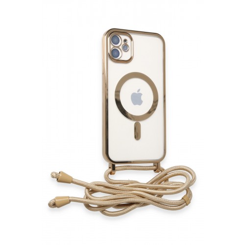 Newface iPhone 11 Kılıf Divo Lazer Askılı Magsafe Kapak - Gold Newface iPhone 11 Kılıf Divo Lazer Askılı Magsafe Kapak - Gold