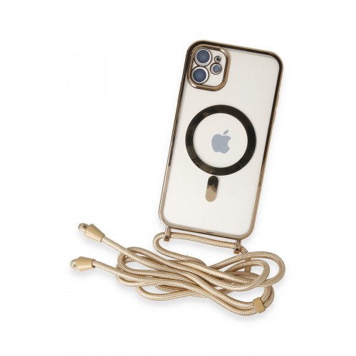 Newface iPhone 11 Kılıf Divo Lazer Askılı Magsafe Kapak - Gold Newface iPhone 11 Kılıf Divo Lazer Askılı Magsafe Kapak - Gold