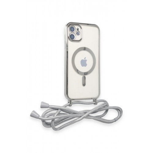 Newface iPhone 11 Kılıf Divo Lazer Askılı Magsafe Kapak - Gümüş Newface iPhone 11 Kılıf Divo Lazer Askılı Magsafe Kapak - Gümüş