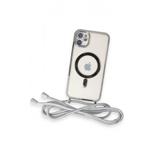 Newface iPhone 11 Kılıf Divo Lazer Askılı Magsafe Kapak - Gümüş Newface iPhone 11 Kılıf Divo Lazer Askılı Magsafe Kapak - Gümüş