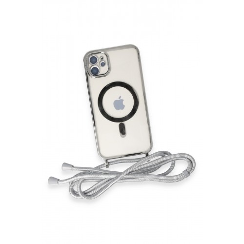 Newface iPhone 11 Kılıf Divo Lazer Askılı Magsafe Kapak - Gümüş Newface iPhone 11 Kılıf Divo Lazer Askılı Magsafe Kapak - Gümüş