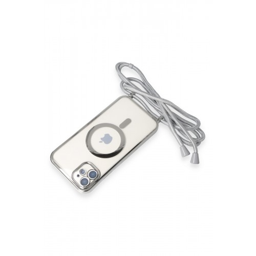 Newface iPhone 11 Kılıf Divo Lazer Askılı Magsafe Kapak - Gümüş Newface iPhone 11 Kılıf Divo Lazer Askılı Magsafe Kapak - Gümüş