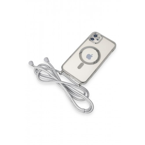 Newface iPhone 11 Kılıf Divo Lazer Askılı Magsafe Kapak - Gümüş Newface iPhone 11 Kılıf Divo Lazer Askılı Magsafe Kapak - Gümüş