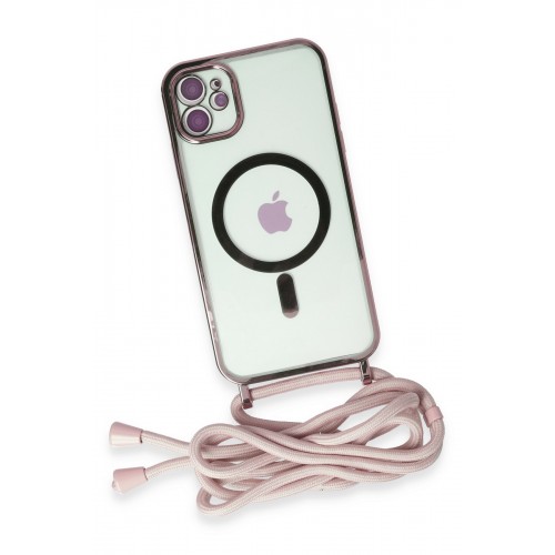 Newface iPhone 11 Kılıf Divo Lazer Askılı Magsafe Kapak - Pembe Newface iPhone 11 Kılıf Divo Lazer Askılı Magsafe Kapak - Pembe