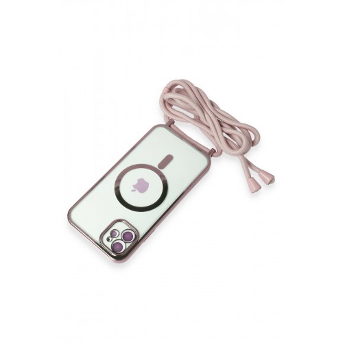 Newface iPhone 11 Kılıf Divo Lazer Askılı Magsafe Kapak - Pembe Newface iPhone 11 Kılıf Divo Lazer Askılı Magsafe Kapak - Pembe