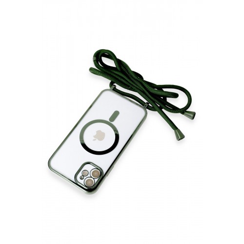 Newface iPhone 11 Kılıf Divo Lazer Askılı Magsafe Kapak - Koyu Yeşil Newface iPhone 11 Kılıf Divo Lazer Askılı Magsafe Kapak - Koyu Yeşil