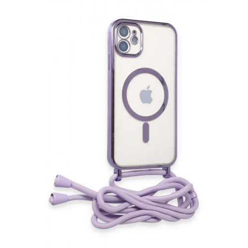 Newface iPhone 11 Kılıf Divo Lazer Askılı Magsafe Kapak - Lila Newface iPhone 11 Kılıf Divo Lazer Askılı Magsafe Kapak - Lila