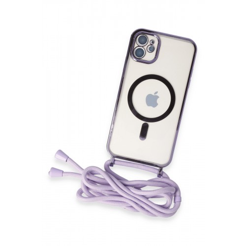 Newface iPhone 11 Kılıf Divo Lazer Askılı Magsafe Kapak - Lila Newface iPhone 11 Kılıf Divo Lazer Askılı Magsafe Kapak - Lila