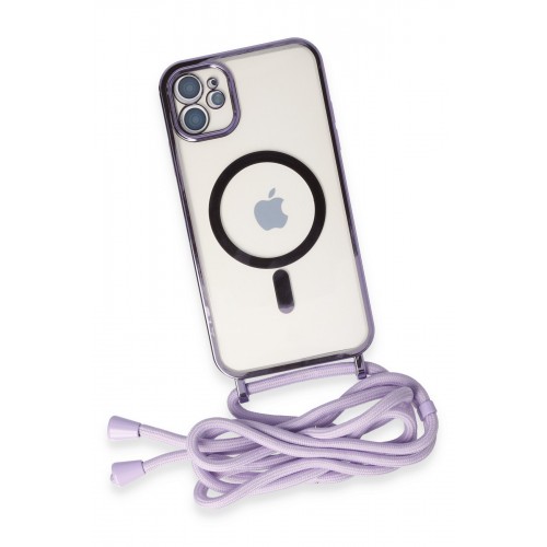 Newface iPhone 11 Kılıf Divo Lazer Askılı Magsafe Kapak - Lila Newface iPhone 11 Kılıf Divo Lazer Askılı Magsafe Kapak - Lila