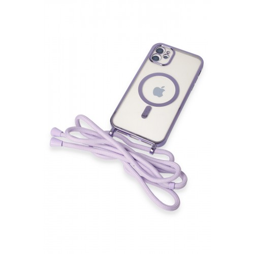 Newface iPhone 11 Kılıf Divo Lazer Askılı Magsafe Kapak - Lila Newface iPhone 11 Kılıf Divo Lazer Askılı Magsafe Kapak - Lila