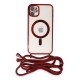 Newface iPhone 11 Kılıf Divo Lazer Askılı Magsafe Kapak - Kırmızı Newface iPhone 11 Kılıf Divo Lazer Askılı Magsafe Kapak - Kırmızı