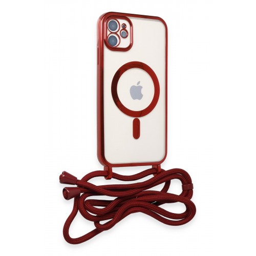 Newface iPhone 11 Kılıf Divo Lazer Askılı Magsafe Kapak - Kırmızı Newface iPhone 11 Kılıf Divo Lazer Askılı Magsafe Kapak - Kırmızı