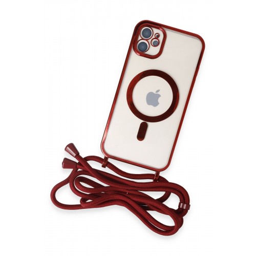 Newface iPhone 11 Kılıf Divo Lazer Askılı Magsafe Kapak - Kırmızı Newface iPhone 11 Kılıf Divo Lazer Askılı Magsafe Kapak - Kırmızı