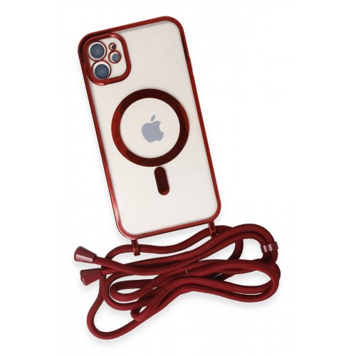 Newface iPhone 11 Kılıf Divo Lazer Askılı Magsafe Kapak - Kırmızı Newface iPhone 11 Kılıf Divo Lazer Askılı Magsafe Kapak - Kırmızı