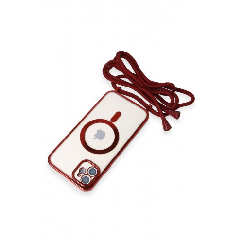 Newface iPhone 11 Kılıf Divo Lazer Askılı Magsafe Kapak - Kırmızı Newface iPhone 11 Kılıf Divo Lazer Askılı Magsafe Kapak - Kırmızı