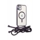 Newface iPhone 12 Kılıf Divo Lazer Askılı Magsafe Kapak - Derin Mor Newface iPhone 12 Kılıf Divo Lazer Askılı Magsafe Kapak - Derin Mor